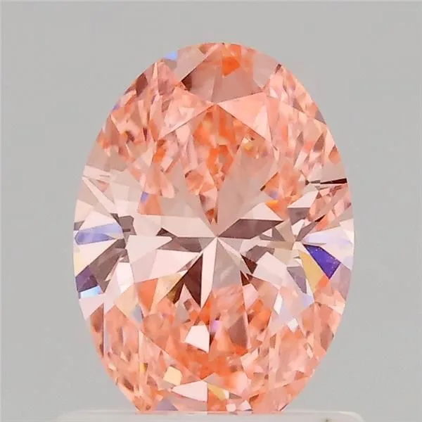 0.87ct OVAL Fancy Vivid Pink VVS2 Coloured Lab diamond