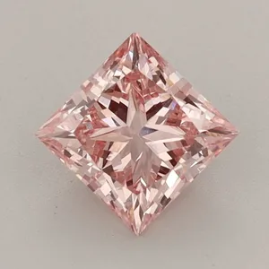 0.93ct PRINCESS Fancy Vivid Pink VS2 Coloured Lab diamond