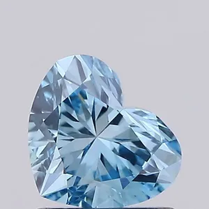 0.79ct HEART Fancy Vivid Blue VVS2 Coloured Lab diamond