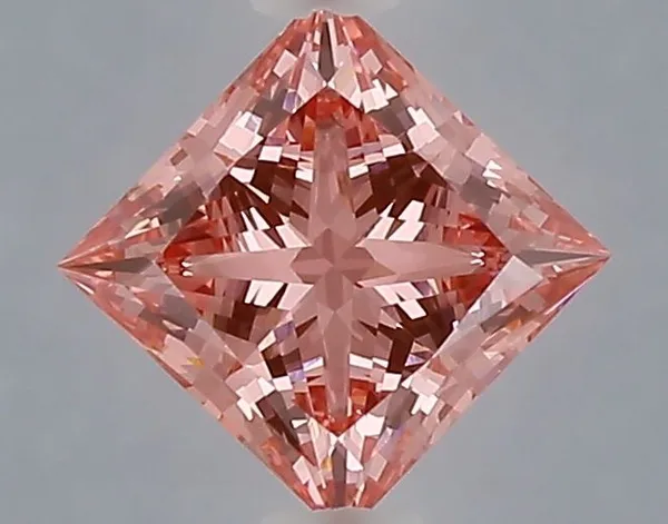 1.07ct PRINCESS Fancy Vivid Pink VVS2 Coloured Lab diamond