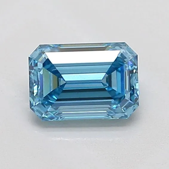1ct EMERALD Fancy Vivid Blue VS1 Coloured Lab diamond