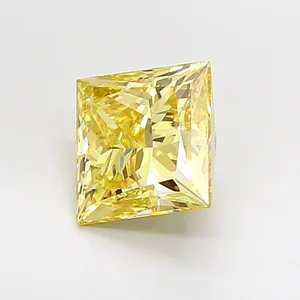 3.03ct PRINCESS Fancy Yellow VVS2 Coloured Lab diamond