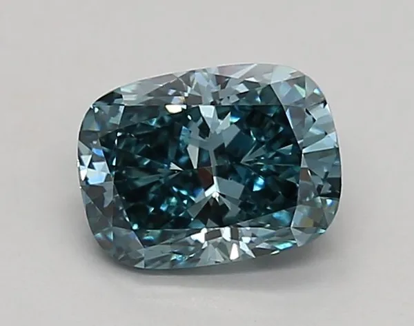 0.9ct CUSHION Fancy Vivid Blue VS1 Coloured Lab diamond