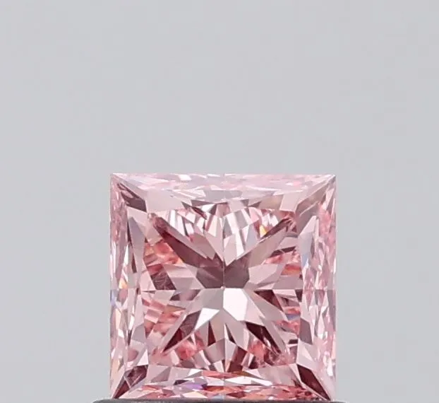 1.01ct PRINCESS Fancy Intense Pink SI1 Coloured Lab diamond