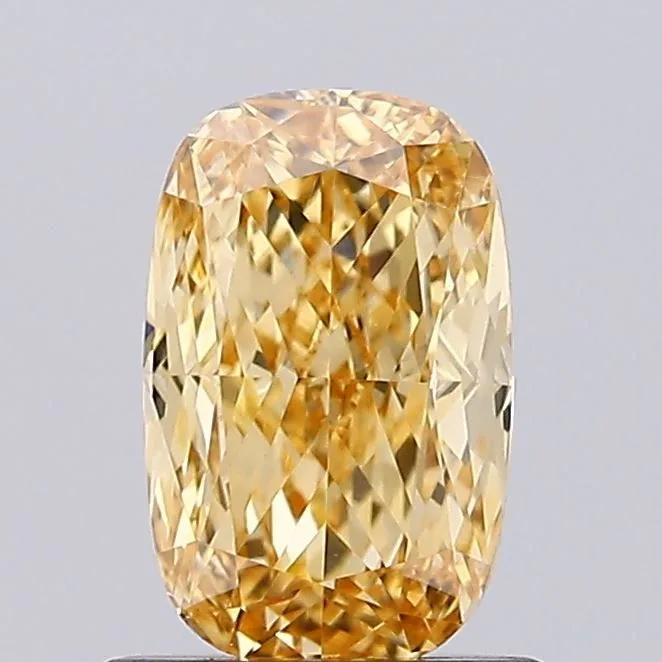 1.02ct CUSHION Fancy Intense Yellow VS1 Coloured Lab diamond