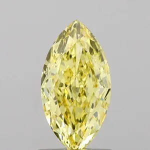 1.07ct MARQUISE Fancy Intense Yellow VVS2 Coloured Lab diamond