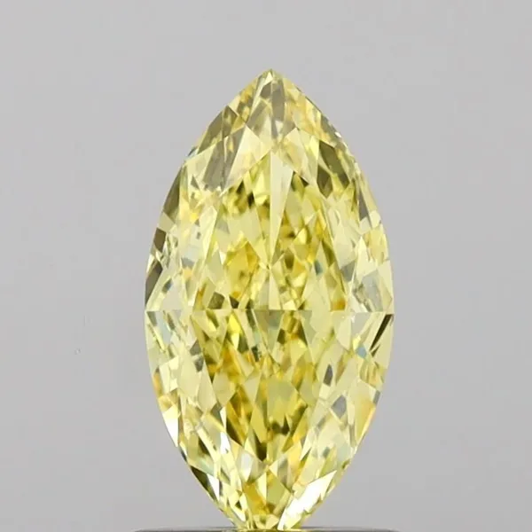 1.07ct MARQUISE Fancy Intense Yellow VVS2 Coloured Lab diamond