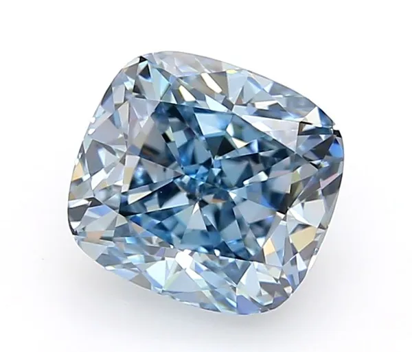 1.06ct CUSHION Fancy Vivid Blue VVS1 Coloured Lab diamond