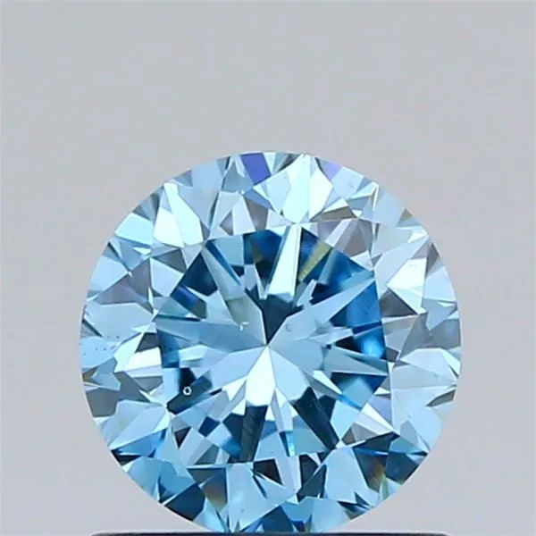 1ct ROUND Fancy Vivid Blue VS2 Coloured Lab diamond