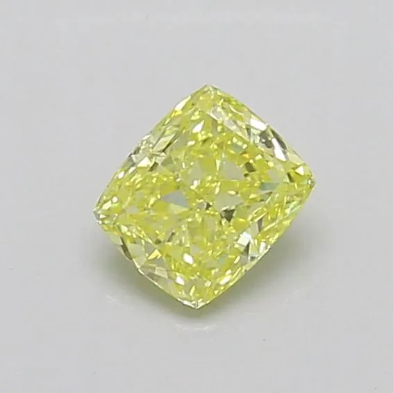 0.70ct CUSHION Fancy Intense Yellow VS2 Coloured Lab diamond