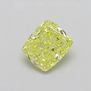 0.7ct CUSHION Fancy Intense Yellow VS2 Coloured Lab diamond