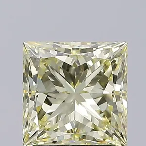2.08ct PRINCESS Fancy Yellow VVS2 Coloured Lab diamond