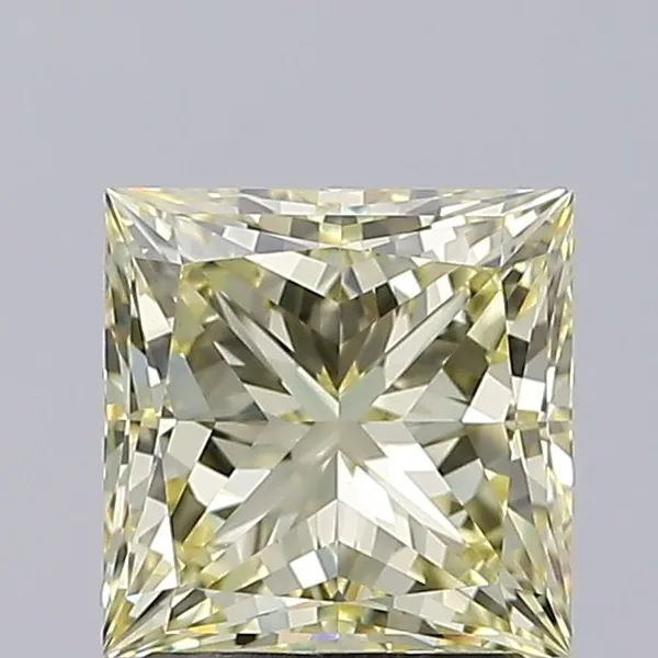 2.08ct PRINCESS Fancy Yellow VVS2 Coloured Lab diamond