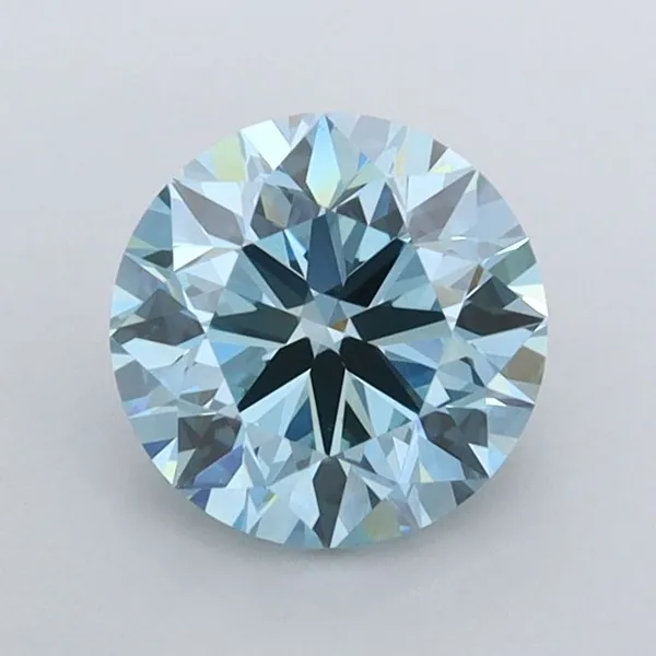 1.03ct ROUND Fancy Vivid Blue VVS2 Coloured Lab diamond