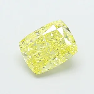 1.04ct CUSHION Fancy Intense Yellow VVS2 Coloured Lab diamond