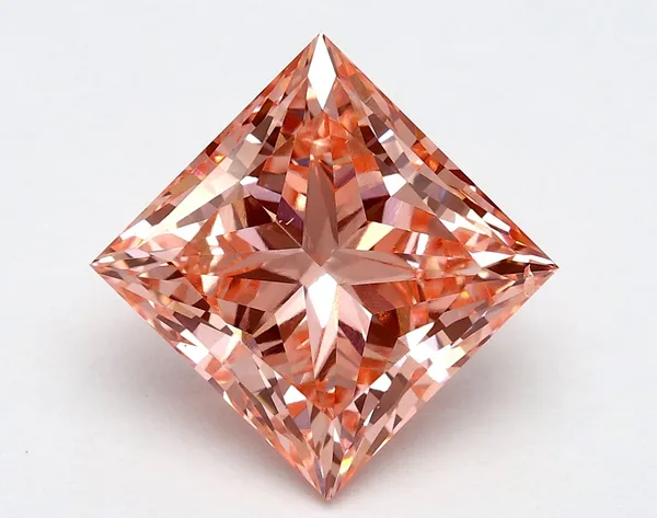 3.03ct PRINCESS Fancy Vivid Pink VS2 Coloured Lab diamond