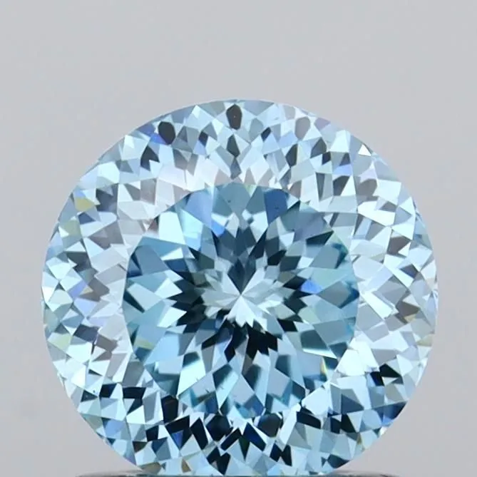 1.08ct ROUND Fancy Vivid Blue VS2 Coloured Lab diamond