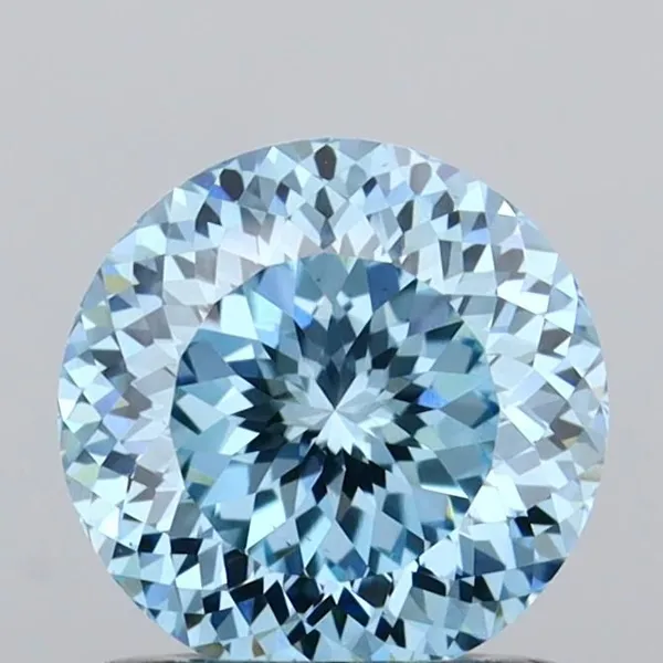 1.08ct ROUND Fancy Vivid Blue VS2 Coloured Lab diamond