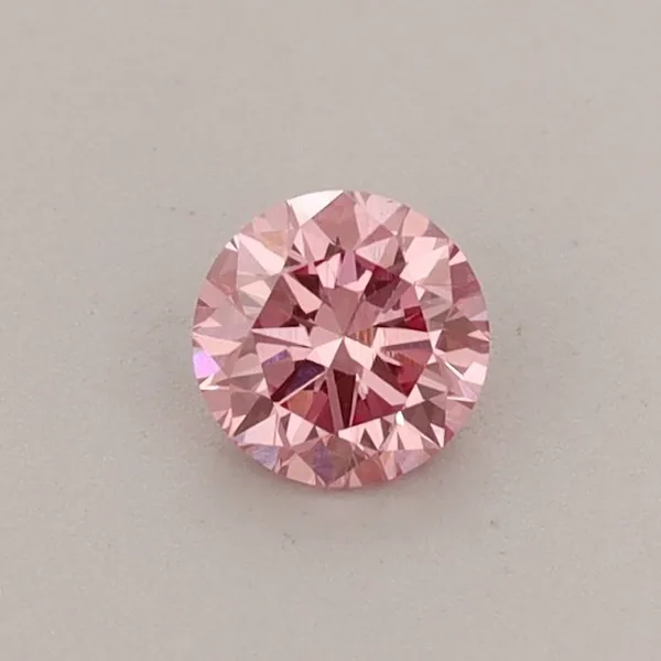 0.32ct ROUND Fancy Vivid Pink VS1 Coloured Lab diamond