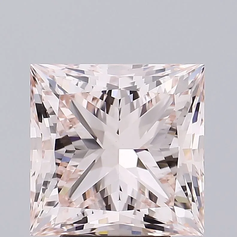 5.07ct PRINCESS Fancy Light Pink VVS2 Coloured Lab diamond