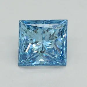 1.05ct PRINCESS Fancy Vivid Blue VS1 Coloured Lab diamond