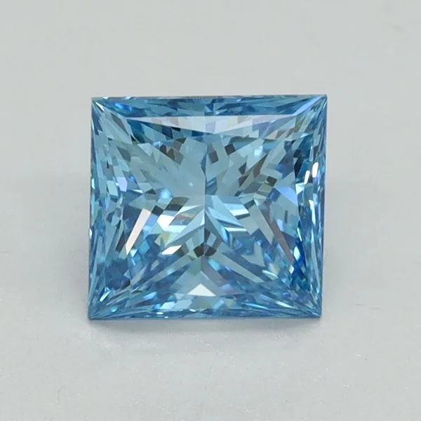 1.05ct PRINCESS Fancy Vivid Blue VS1 Coloured Lab diamond