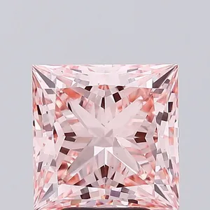 3.91ct PRINCESS Fancy Vivid Pink VS1 Coloured Lab diamond