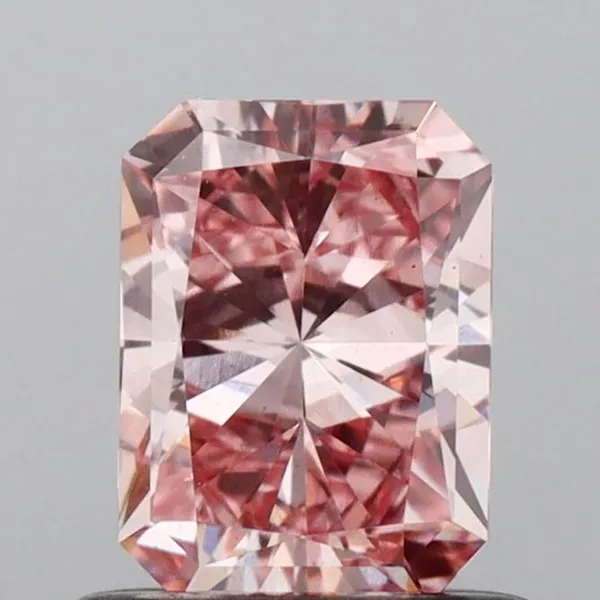 0.7ct RADIANT Fancy Intense Pink VS2 Coloured Lab diamond
