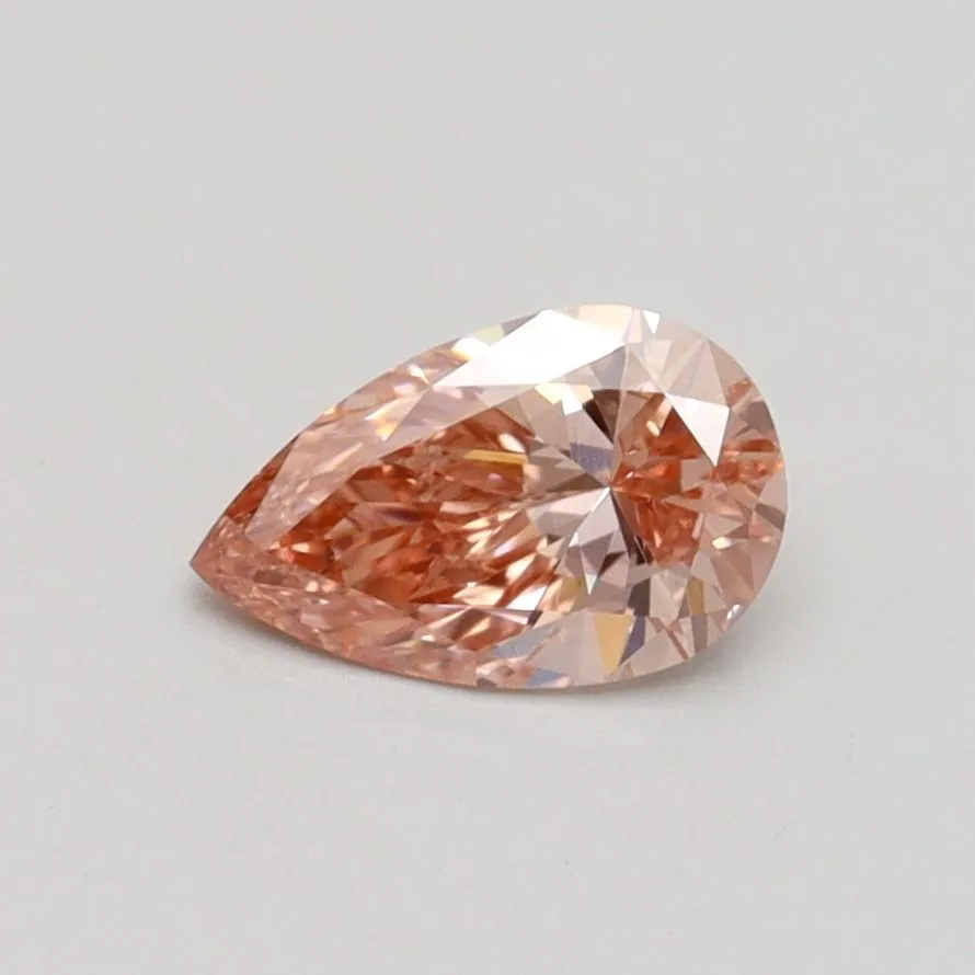 0.56ct PEAR Fancy Intense Pink VS2 Coloured Lab diamond
