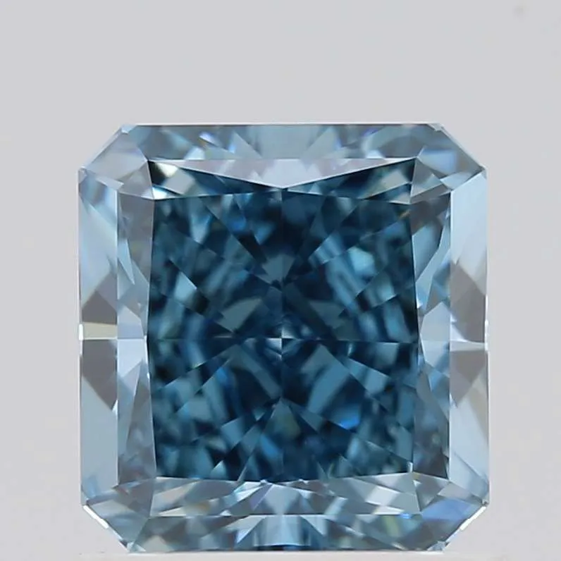 1.09ct RADIANT Fancy Vivid Blue VVS2 Coloured Lab diamond