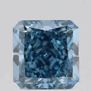 1.09ct RADIANT Fancy Vivid Blue VVS2 Coloured Lab diamond