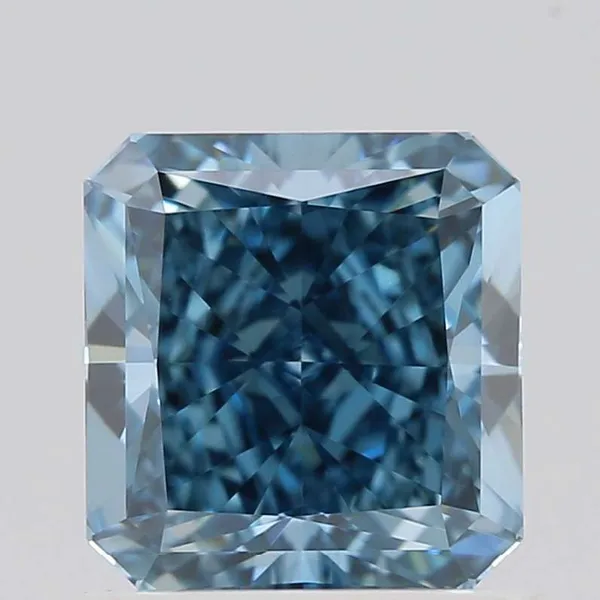 1.09ct RADIANT Fancy Vivid Blue VVS2 Coloured Lab diamond