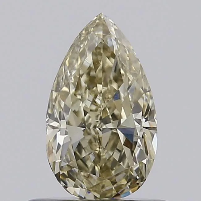 0.60ct PEAR Fancy Light Brownish Yellow VVS1 Coloured Lab diamond