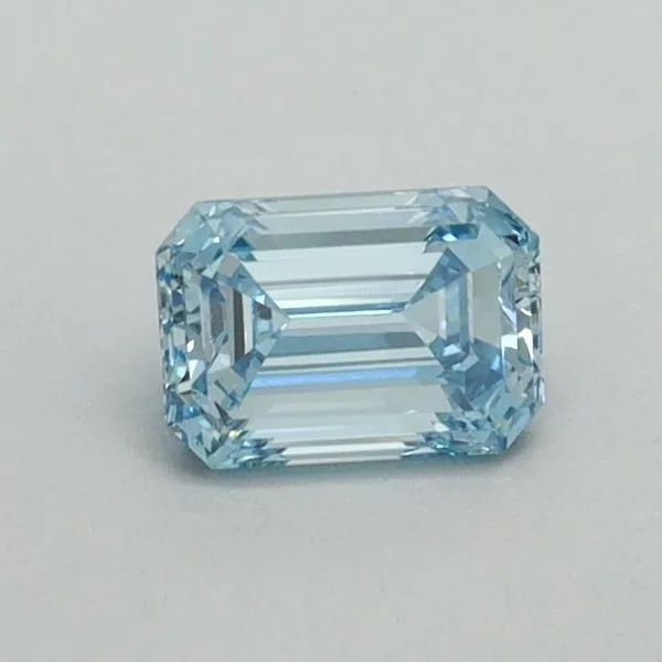 0.49ct EMERALD Fancy Intense Blue VS1 Coloured Lab diamond
