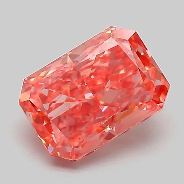 1.35ct RADIANT Fancy Vivid Pink VS1 Coloured Lab diamond
