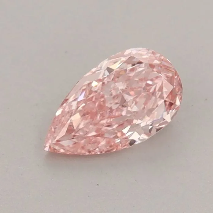 0.51ct PEAR Fancy Vivid Pink VVS2 Coloured Lab diamond