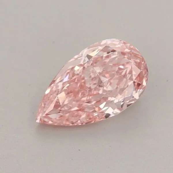 0.51ct PEAR Fancy Vivid Pink VVS2 Coloured Lab diamond