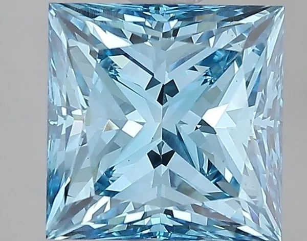3.04ct PRINCESS Fancy Vivid Blue VS1 Coloured Lab diamond