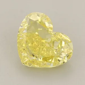 1.55ct HEART Fancy Vivid Yellow VVS2 Coloured Lab diamond
