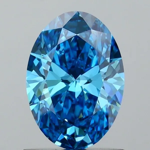 1.03ct OVAL Fancy Vivid Blue VS1 Coloured Lab diamond