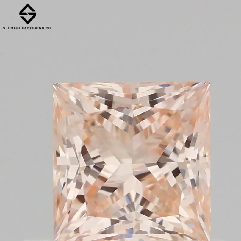 0.58ct PRINCESS Fancy Light Brownish Pink VS1 Coloured Lab diamond