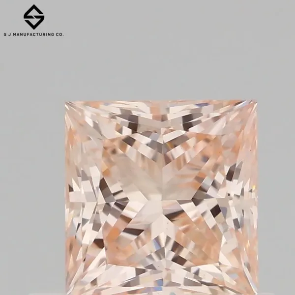 0.58ct PRINCESS Fancy Light Brownish Pink VS1 Coloured Lab diamond