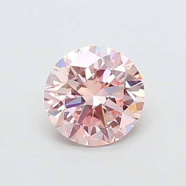 0.99ct ROUND Fancy Light Pink VS2 Coloured Lab diamond