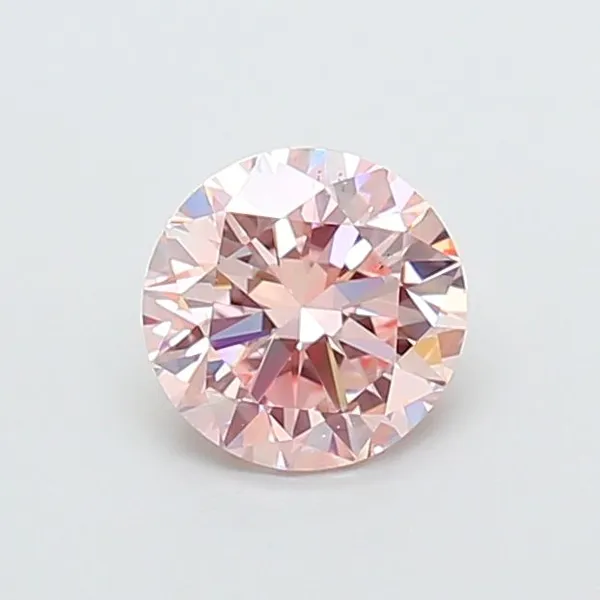 0.99ct ROUND Fancy Light Pink VS2 Coloured Lab diamond