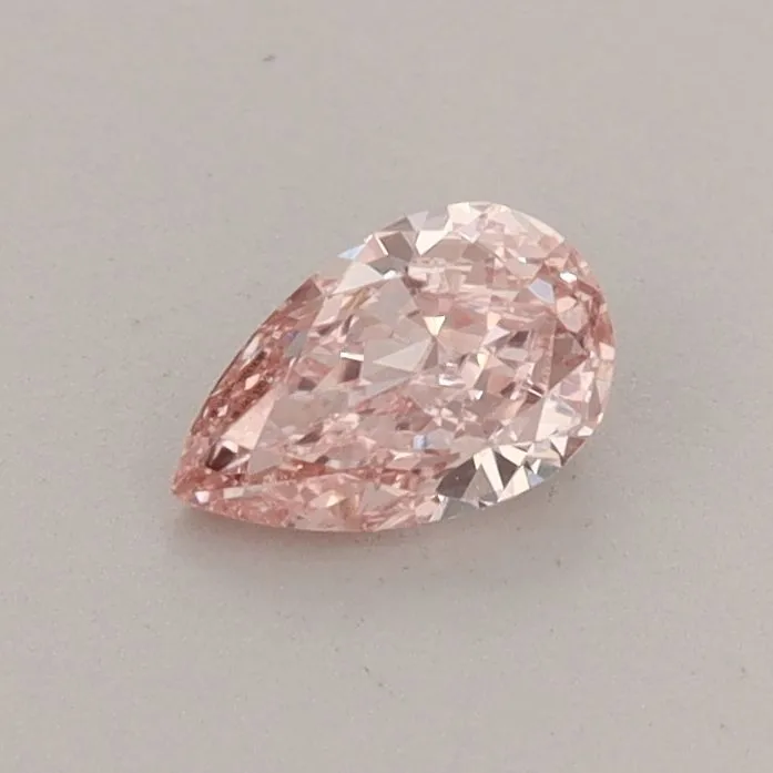 0.38ct PEAR Fancy Vivid Pink VVS2 Coloured Lab diamond
