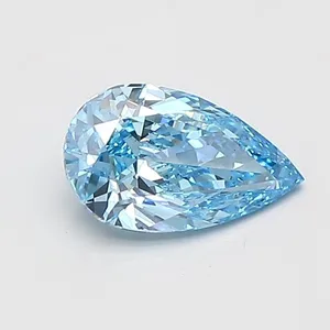 0.91ct PEAR Fancy Vivid Blue VS2 Coloured Lab diamond
