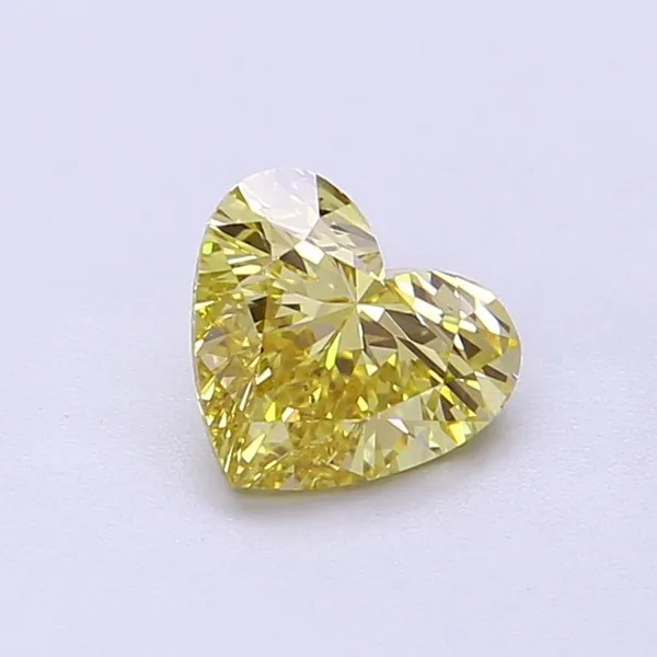 0.9ct HEART Fancy Intense Yellow VS1 Coloured Lab diamond