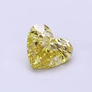 0.9ct HEART Fancy Intense Yellow VS1 Coloured Lab diamond