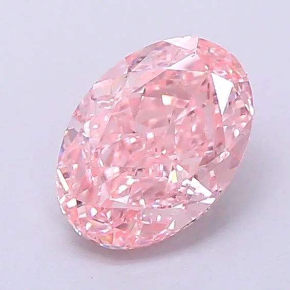 0.93ct OVAL Fancy Vivid Pink VS2 Coloured Lab diamond