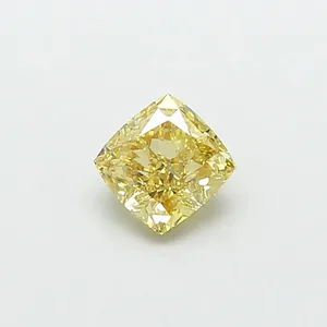 1.09ct CUSHION Fancy Intense Yellow VVS1 Coloured Lab diamond